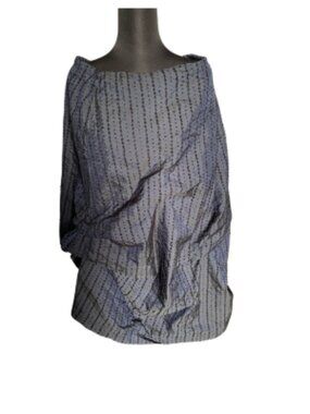 OSKA Skirt Bubble Hem Asymmetric Lagenlook black navy swiss dot Size M